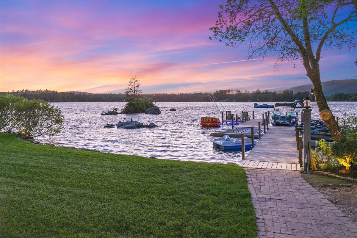 View from patio for watching sunsets and enjoying lake and mountain views