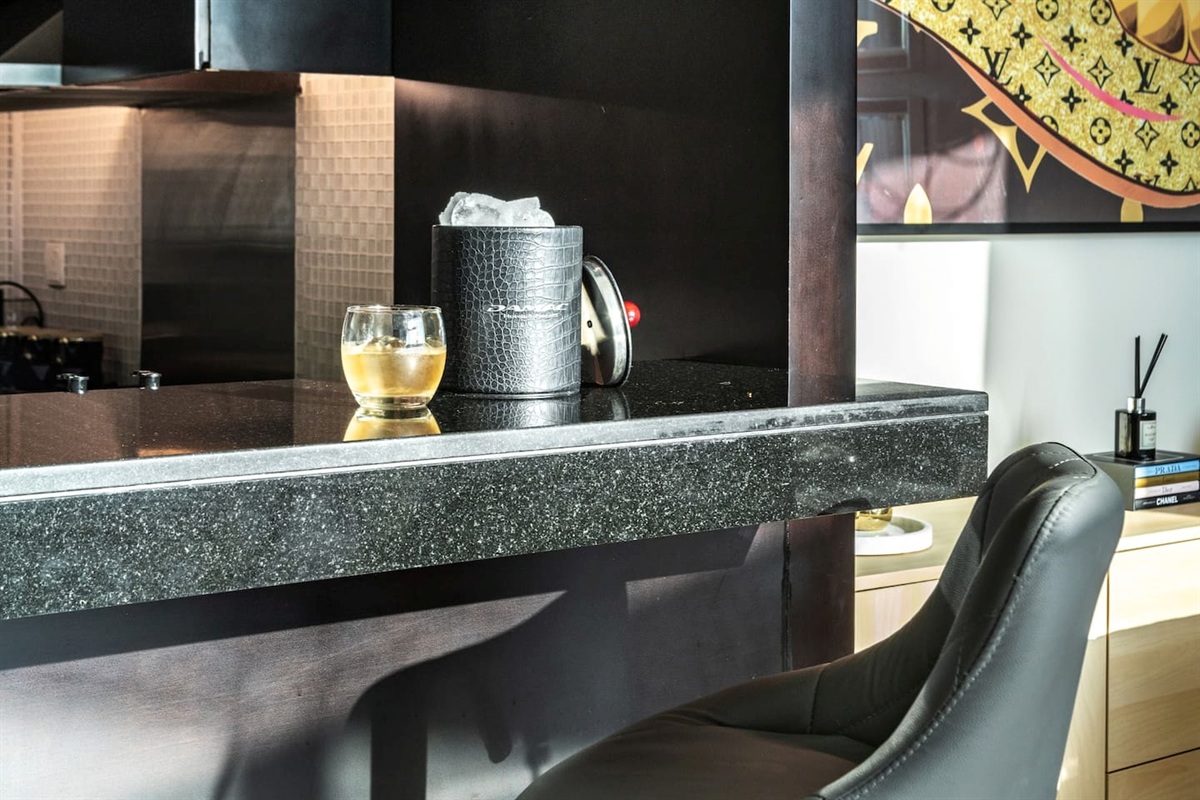 Bar with stools