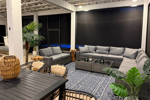 Take a dip in the pool to wind down at night or relax in the screened-in area after a day in the sun