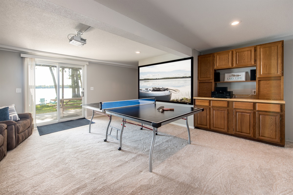 Board games, movies, ping pong, fun!