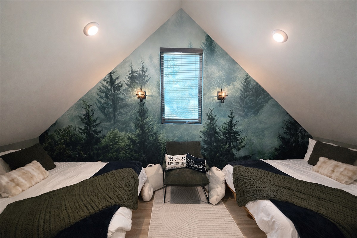 The Forest Room has 2 new Queen beds and matresses