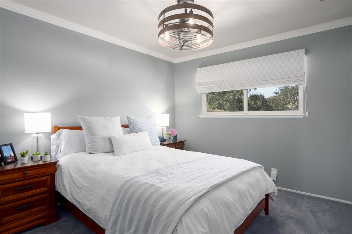 Upstairs bedrooms come equipped with the Lutron Caseta smart lighting system.