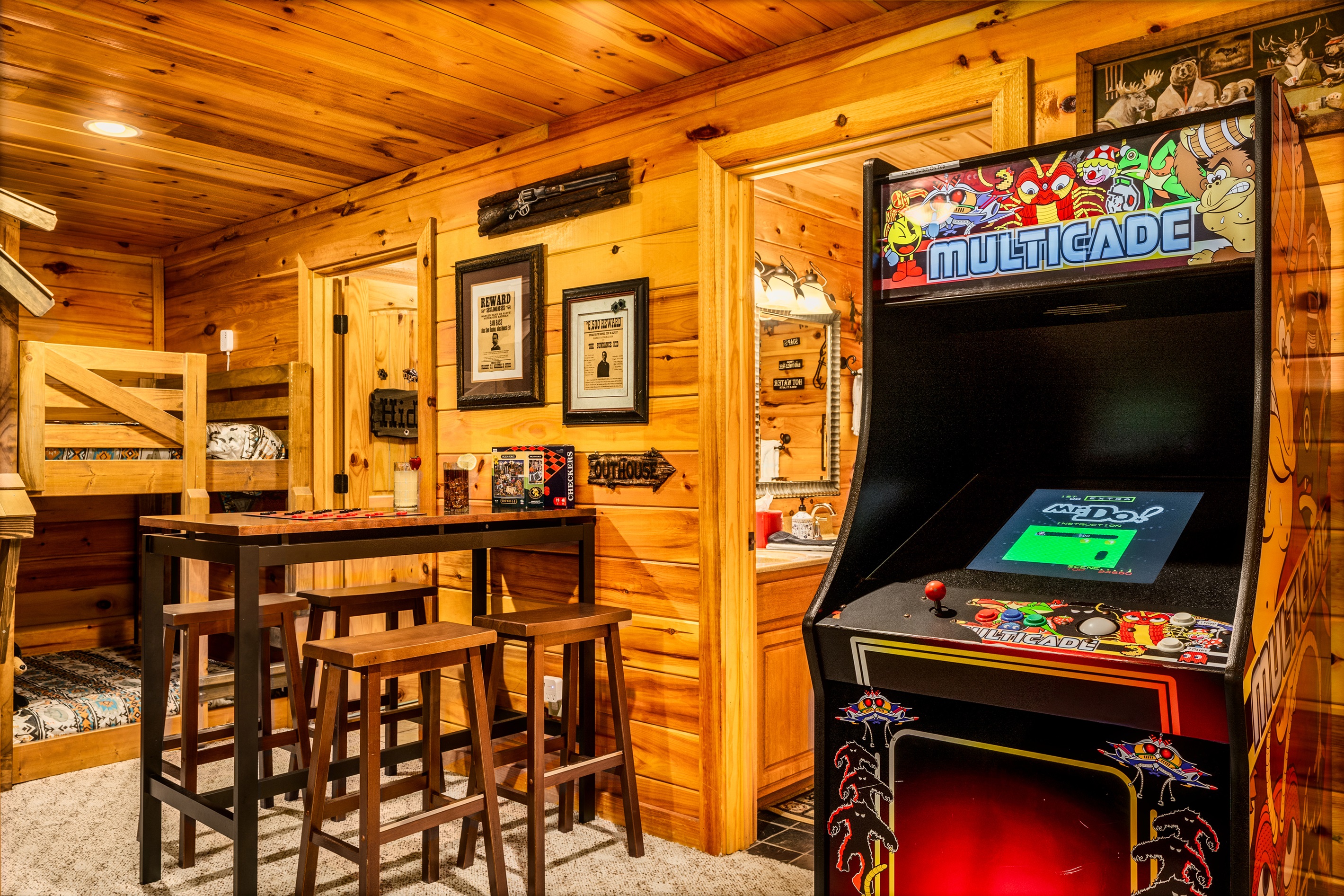 Game table and video arcade.
