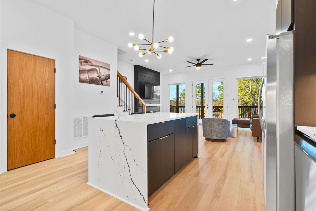 Open sightlines from the living area help everyone feel connected.