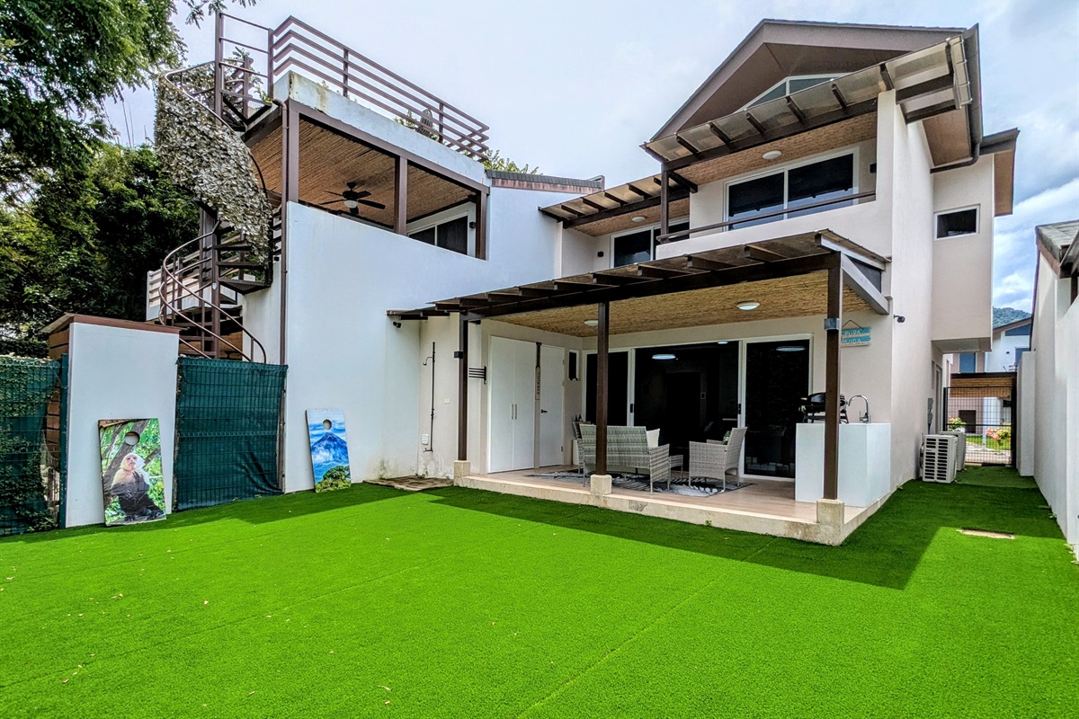 Large private backyard