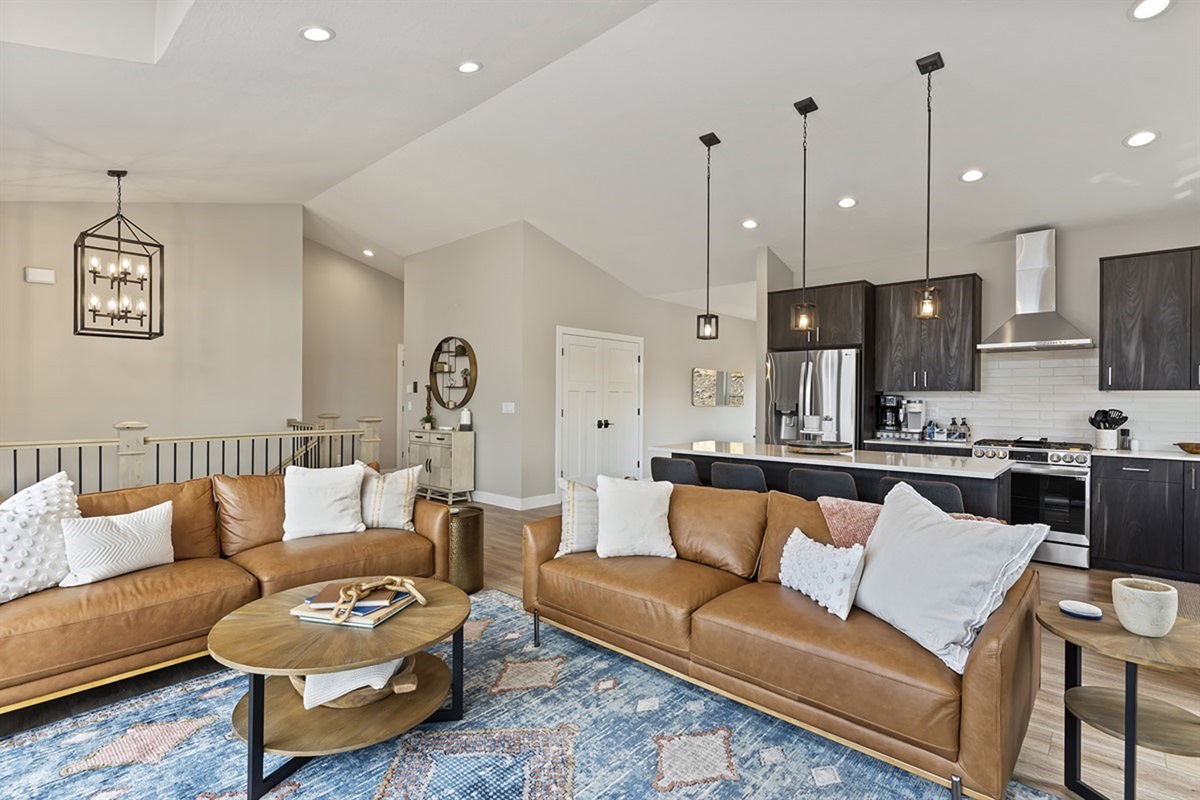 Inviting living area with comfortable seating and seamless flow into the kitchen