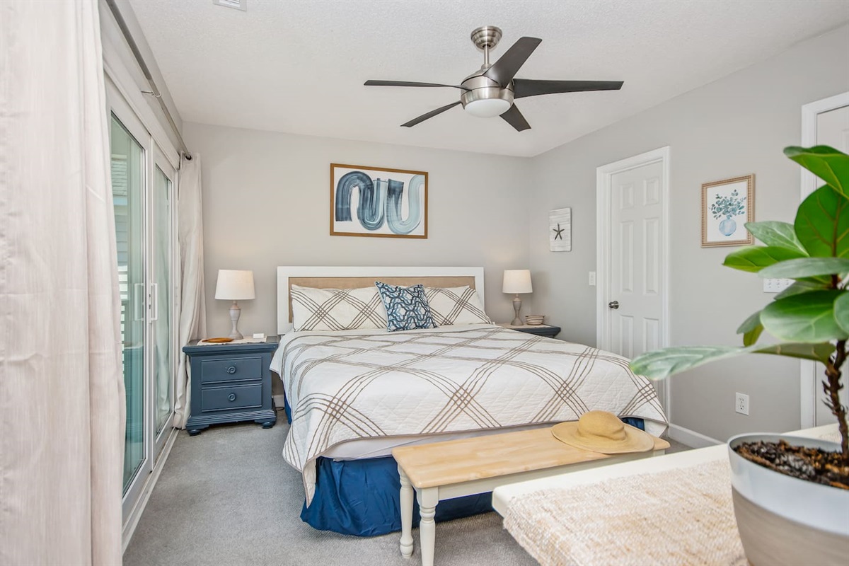 Enjoy a spacious California King bed in the master suite.  