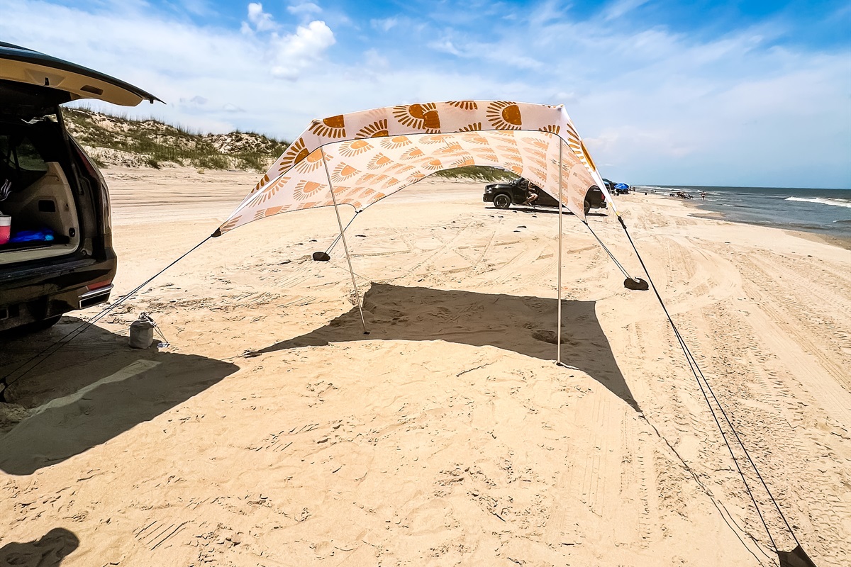 Plenty of beach gear provided! Such as beach canopies 