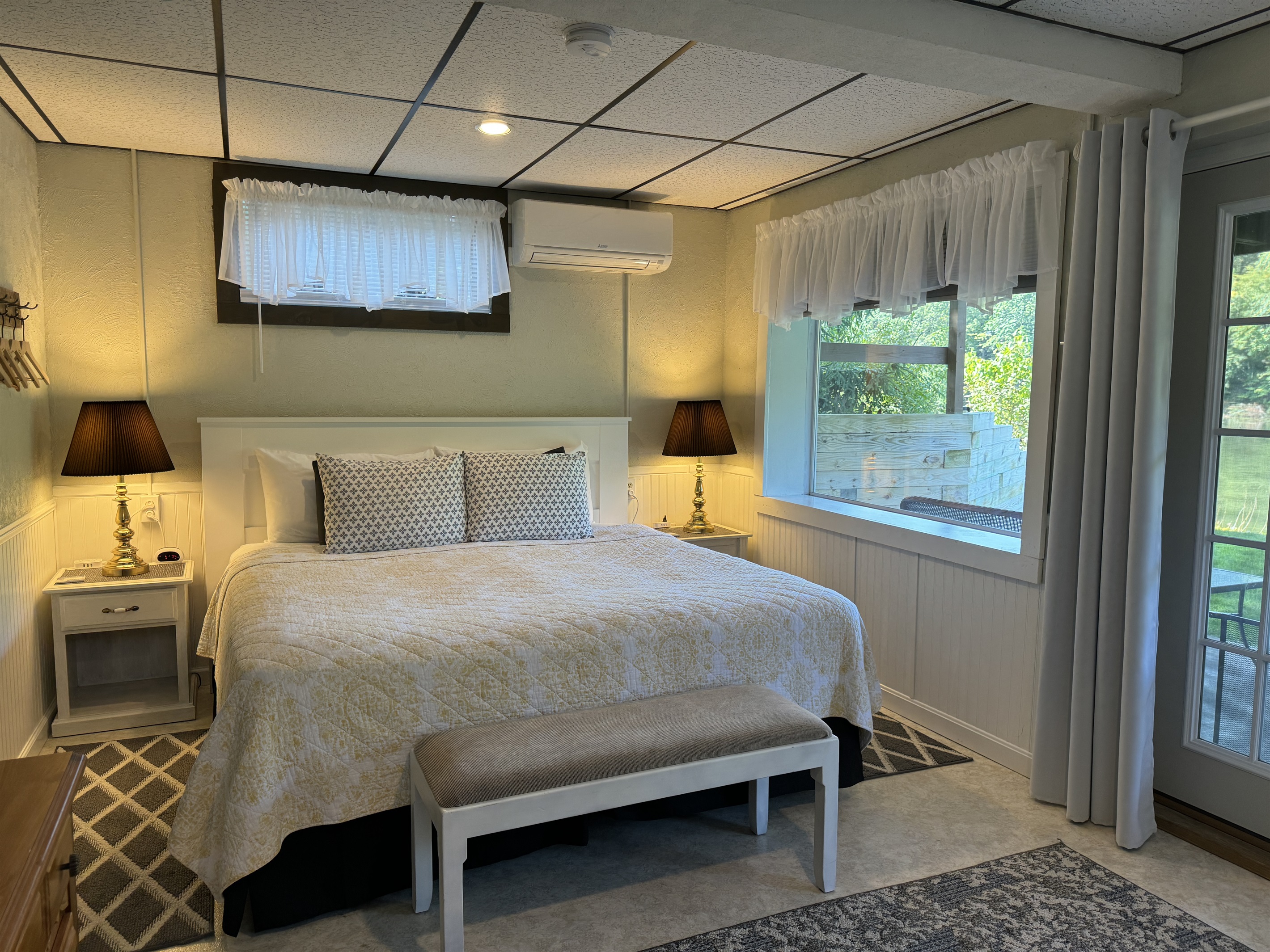 King sleeping area with a view