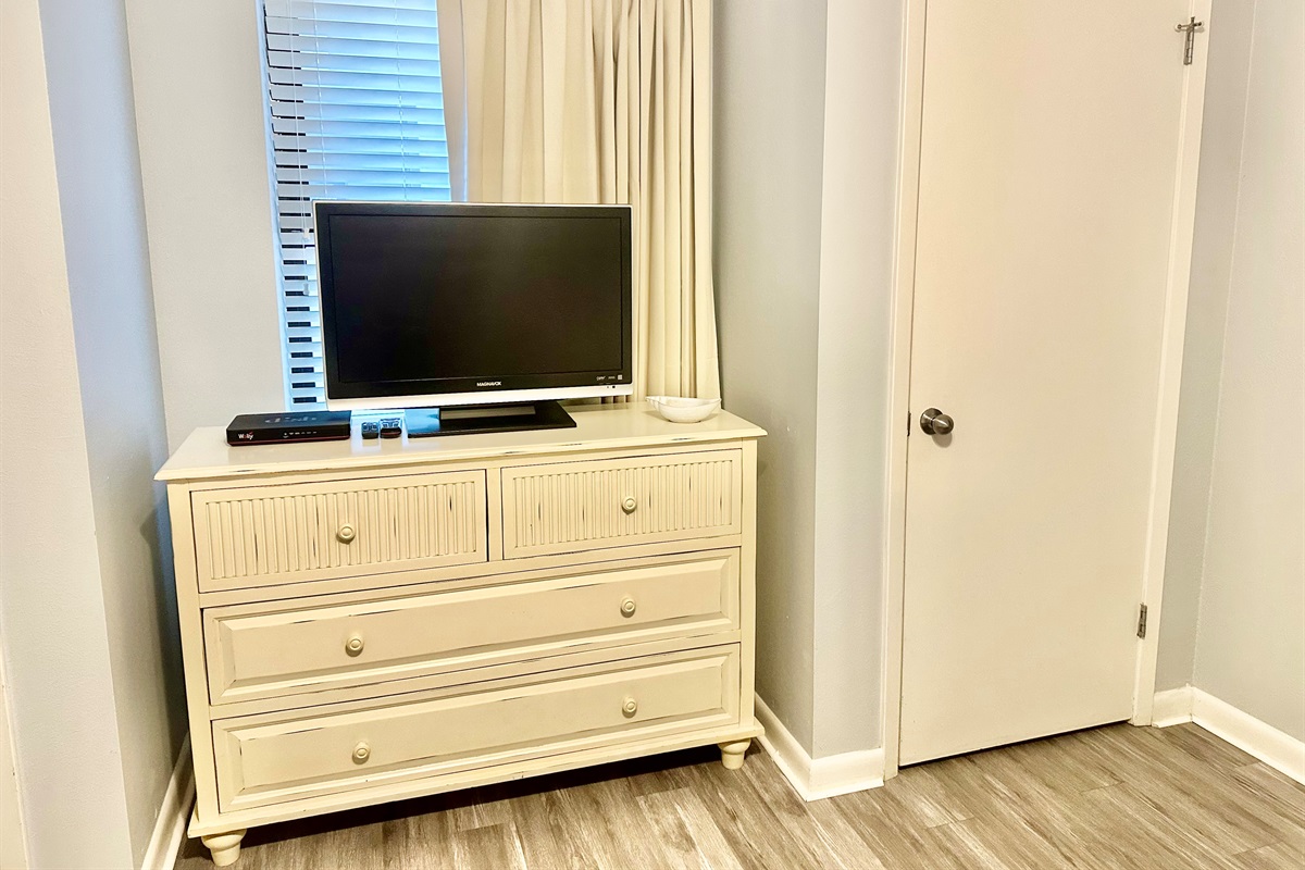 Storage and tv for guest bedroom!