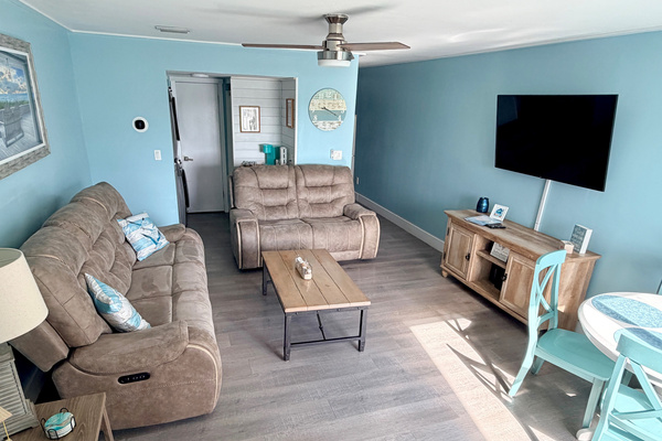 Living room and dining area