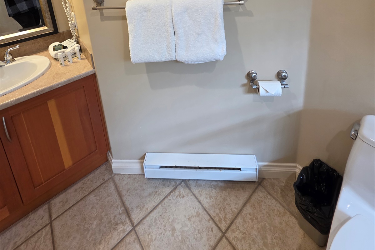 Unit B  - vanity area. Roomiest bathroom