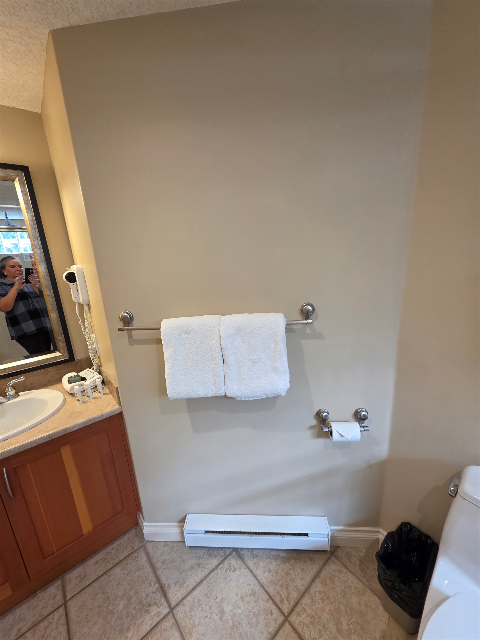 Unit B  - vanity area. Roomiest bathroom