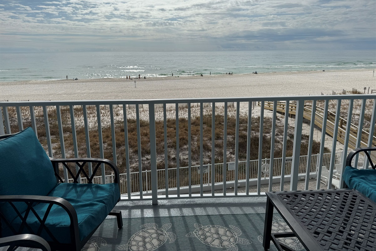 Your beach view from the balcony