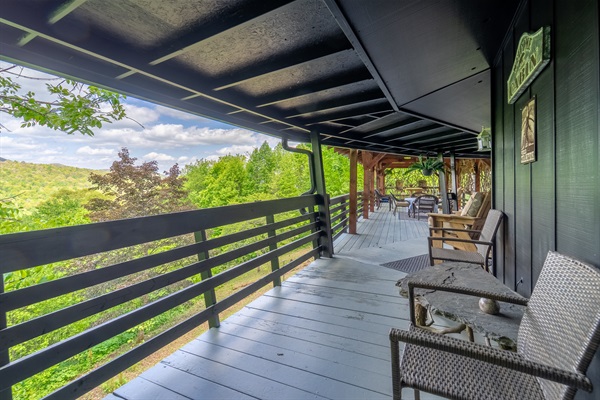 It's Hard to Choose Your Favorite Outdoor Sitting Areas Along the Back Porch 