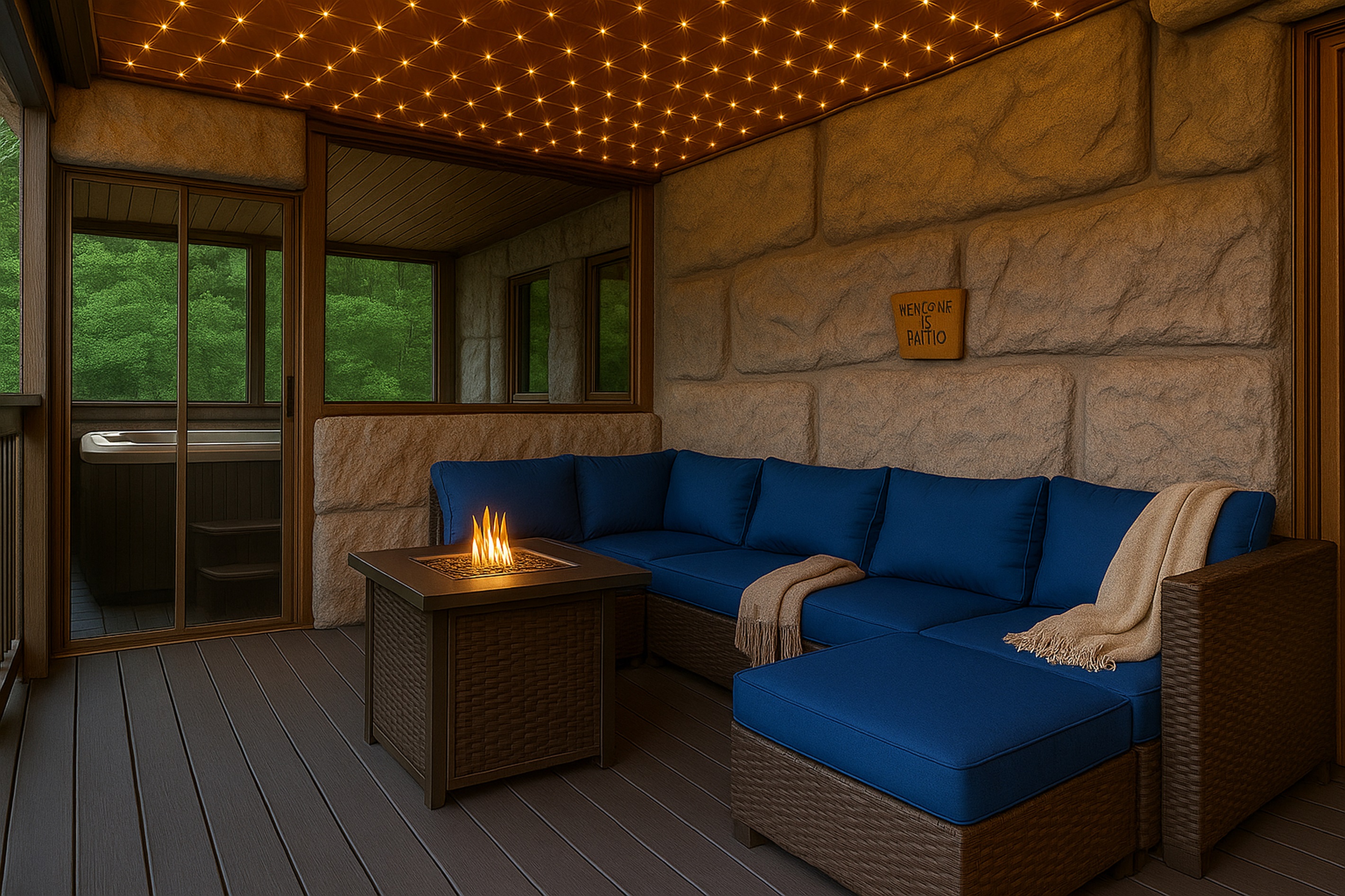 Cozy outdoor seating in the day