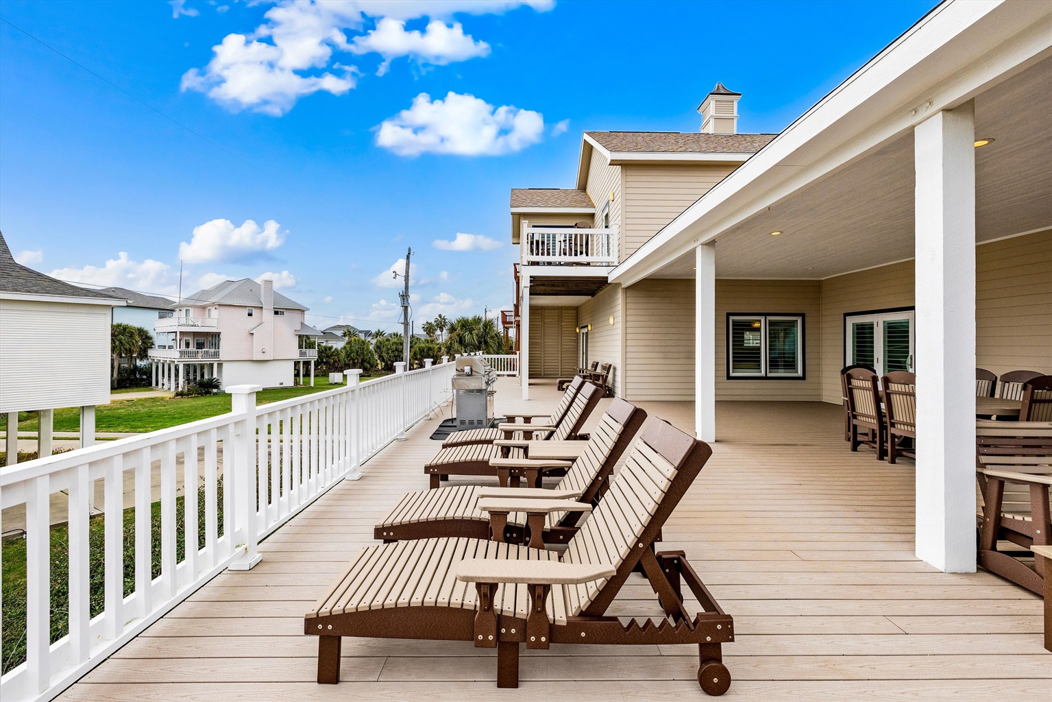 Spacious Deck: Unwind in style with loungers and ocean views, perfect for sun-soaked relaxation!