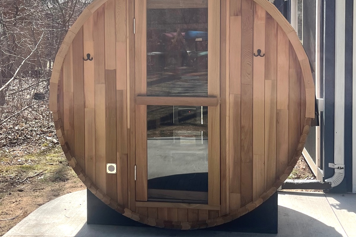 Enjoy the outdoor sauna to help relax and unwind