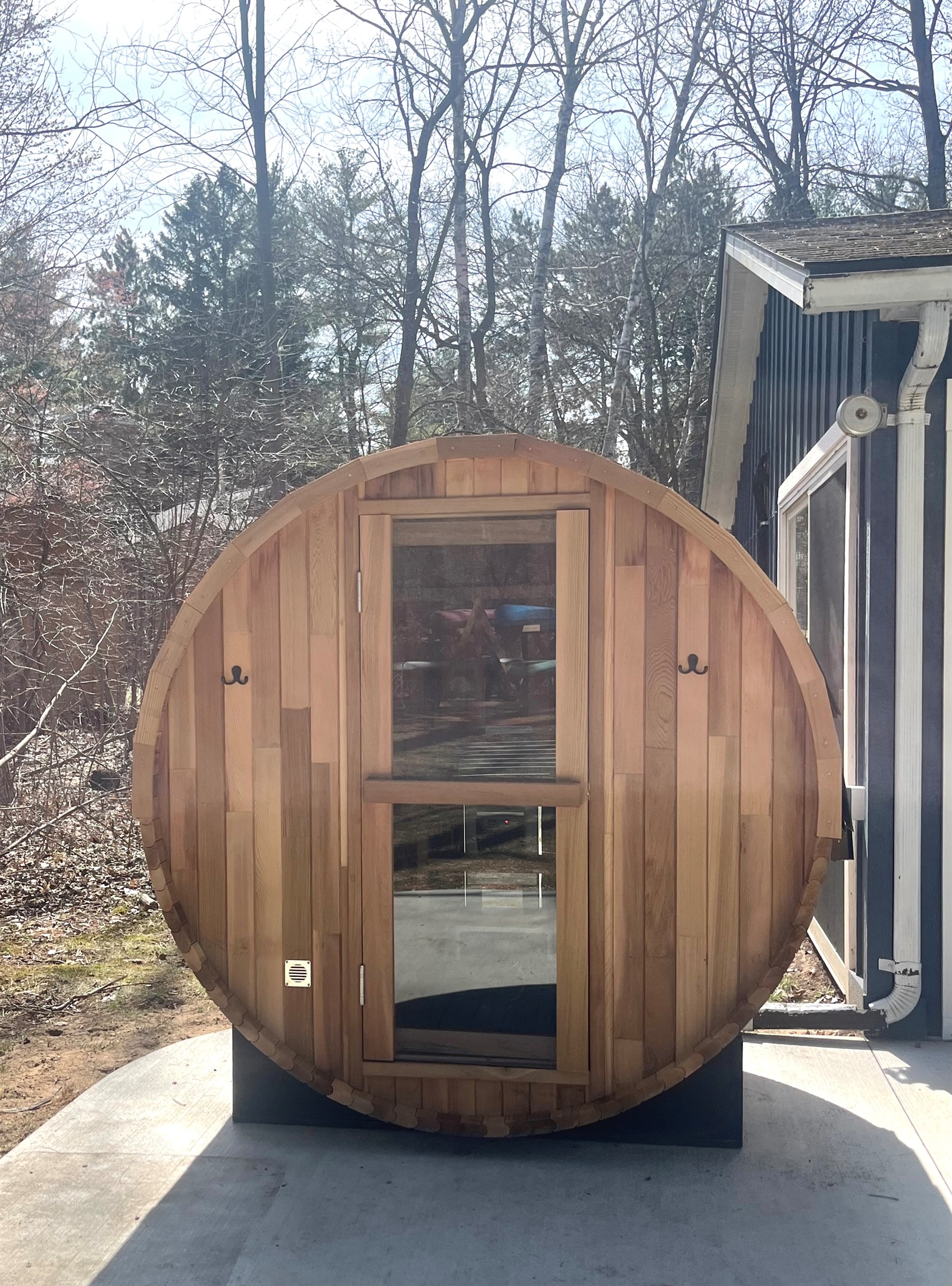 Enjoy the outdoor sauna to help relax and unwind