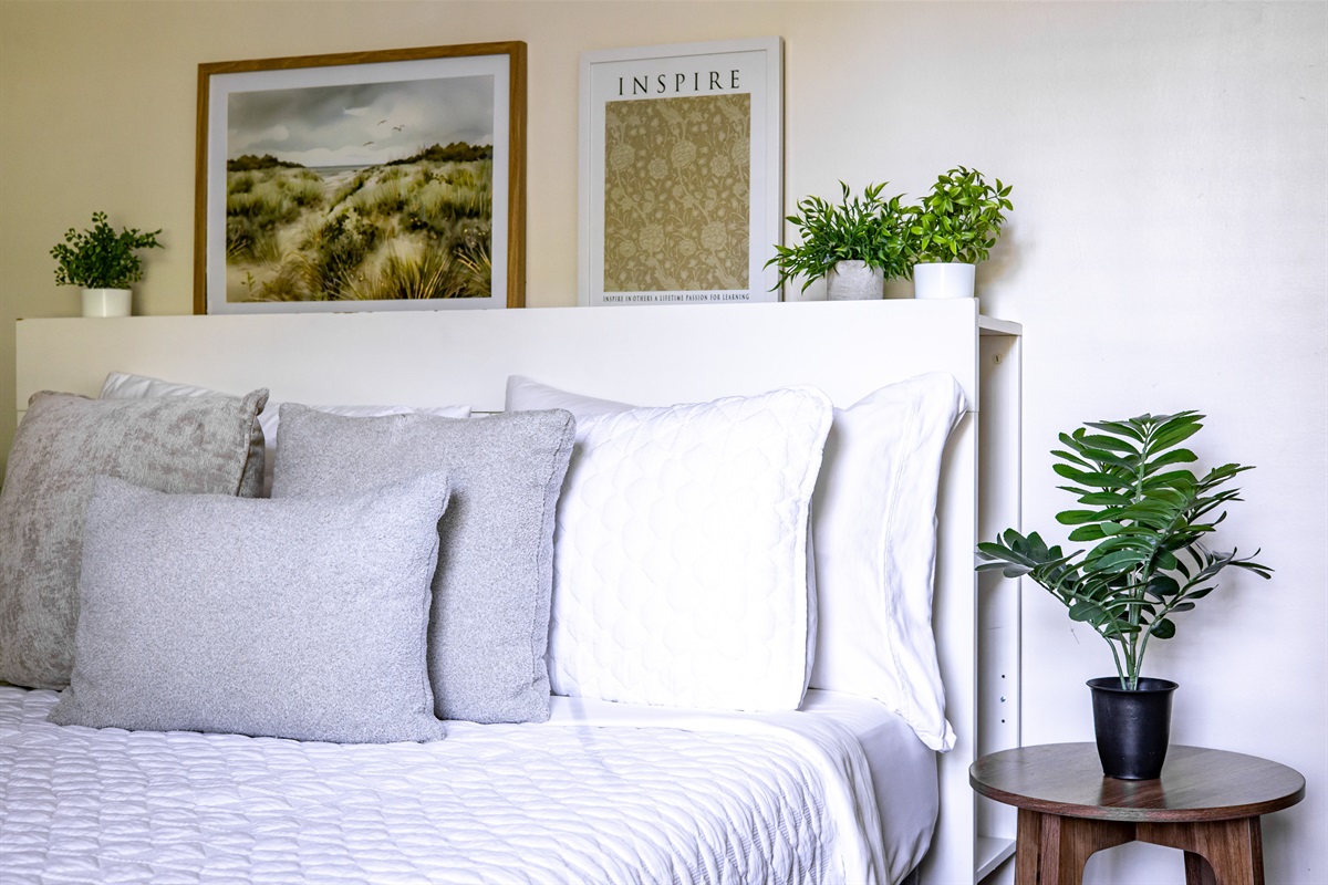 Bedroom with Queen bed and TV