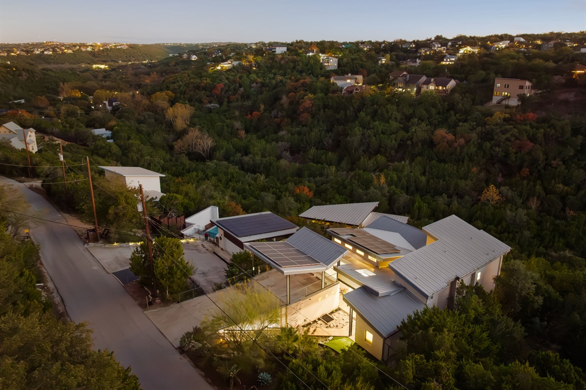 Scenic neighborhood with rolling hills and greenery