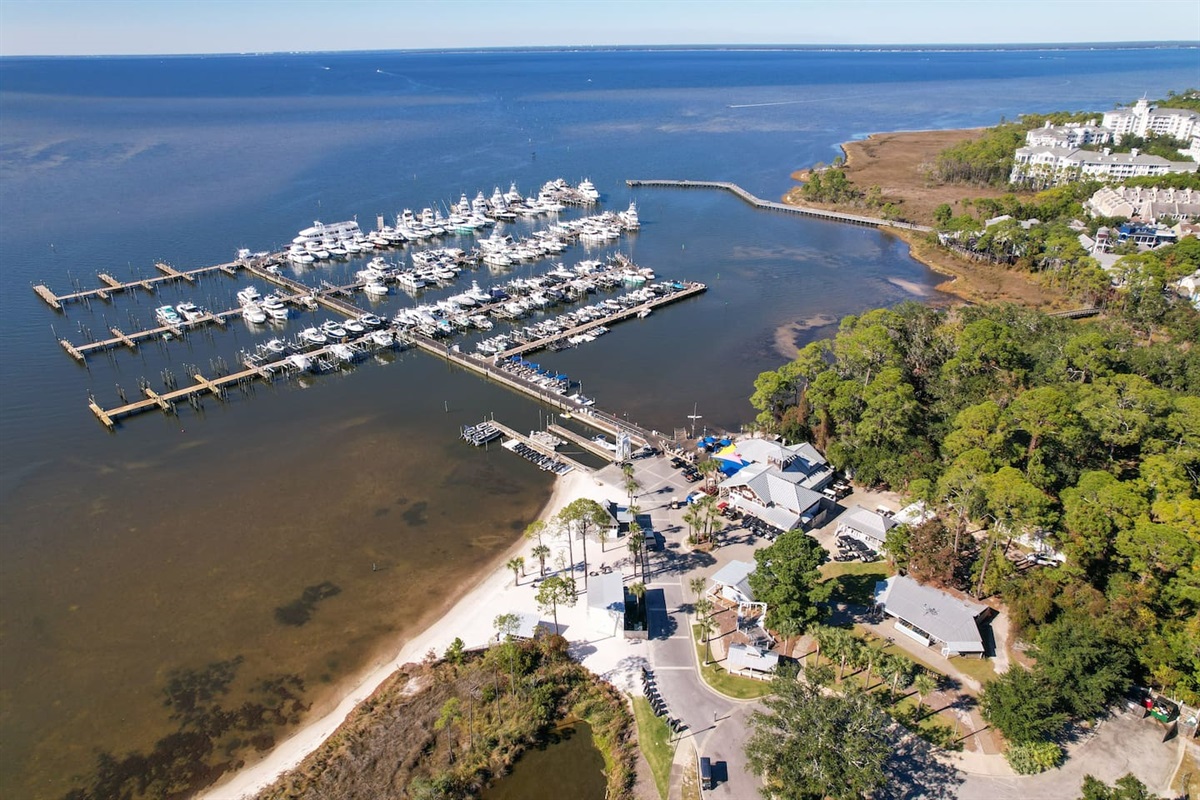 The Marina on the bayside of the resort allows guests to dock their boats or rent a boat for a daily fee.