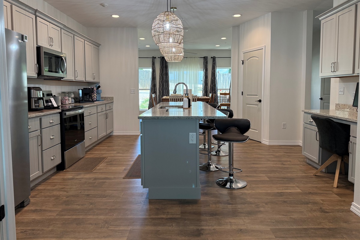 View for glass doors to dining area shows just how much space there is to entertain a large family or friends gathering.