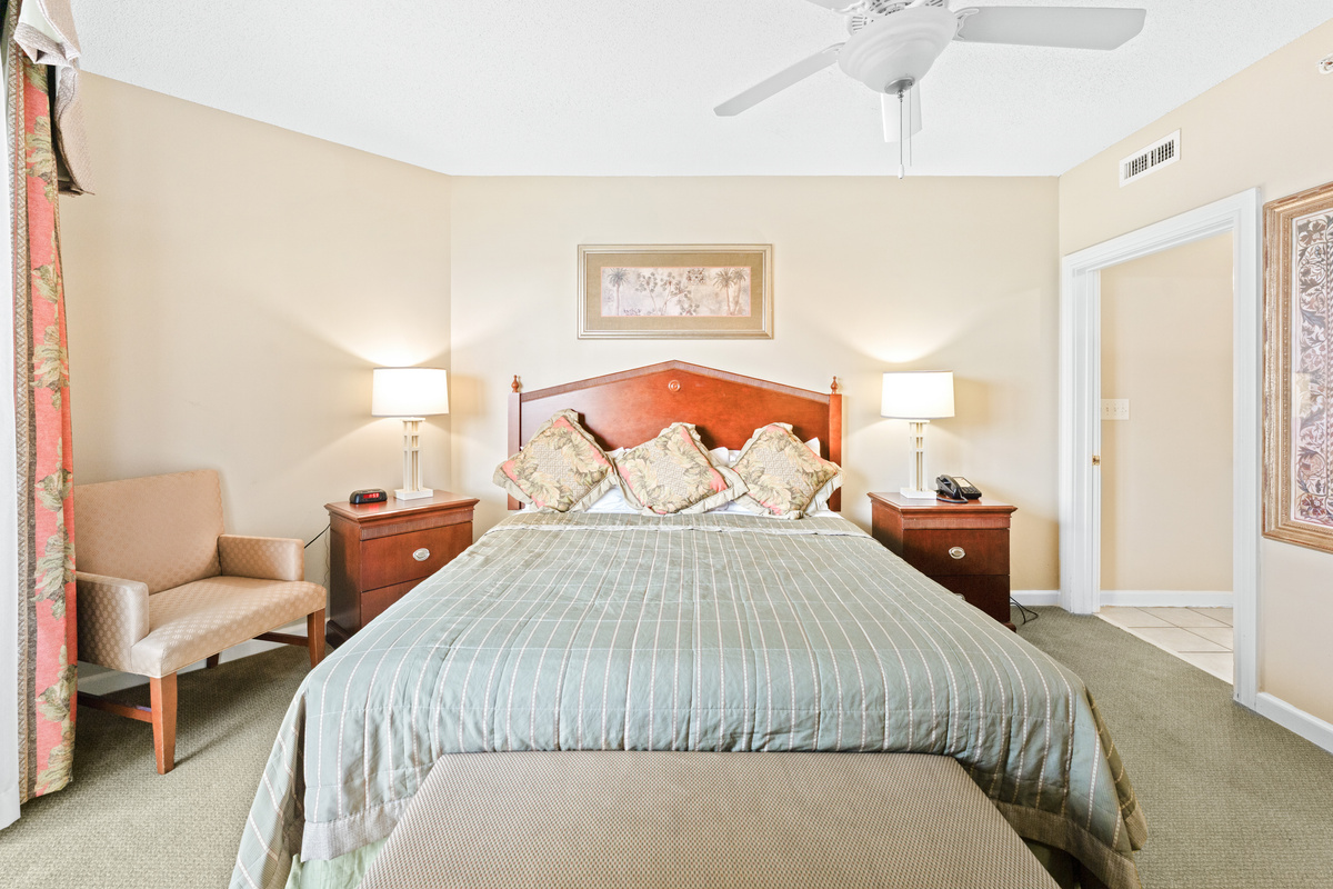 Main Bedroom with king bed, balcony access and ensuite