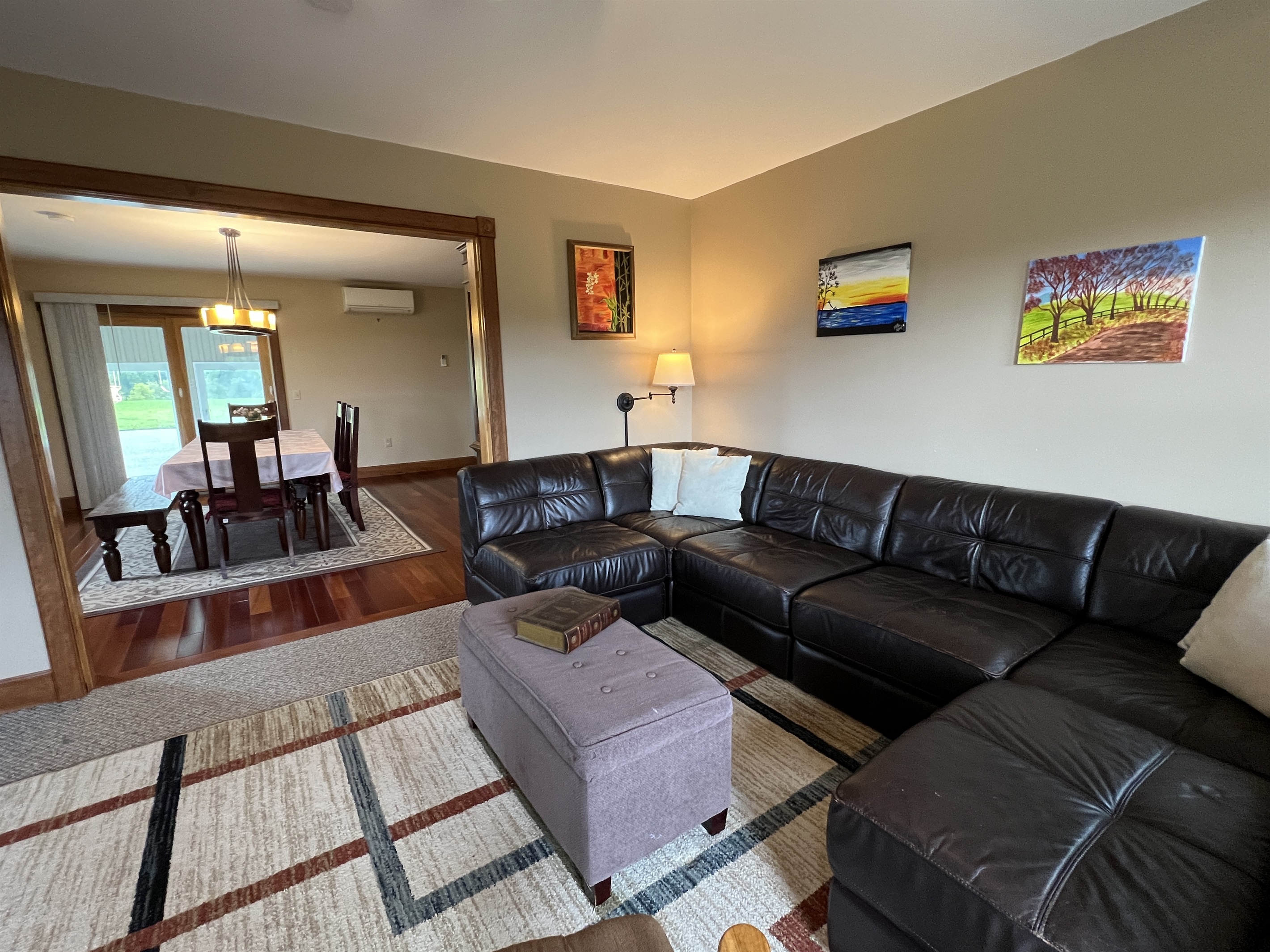 Living room into dining room
