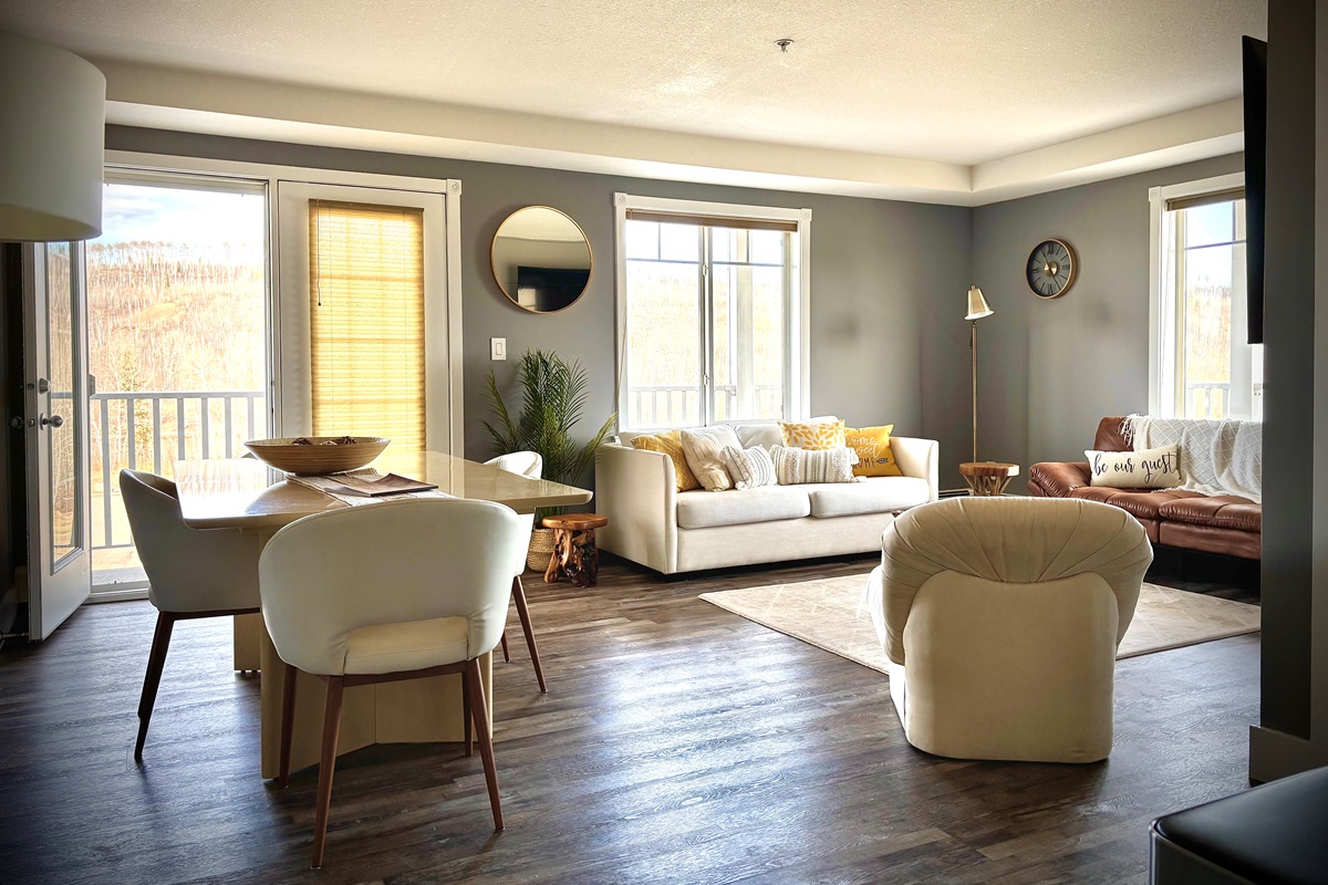 Dining area/living room and access to wraparound balcony