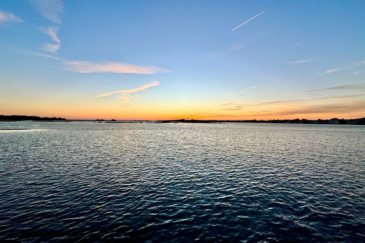 Enjoy sunset over the water