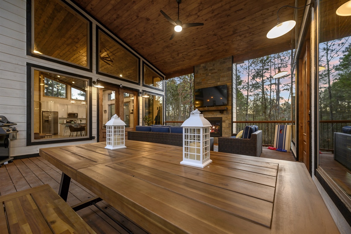 Dine, laugh, and linger longer — the perfect patio for meals and moments under the lights.