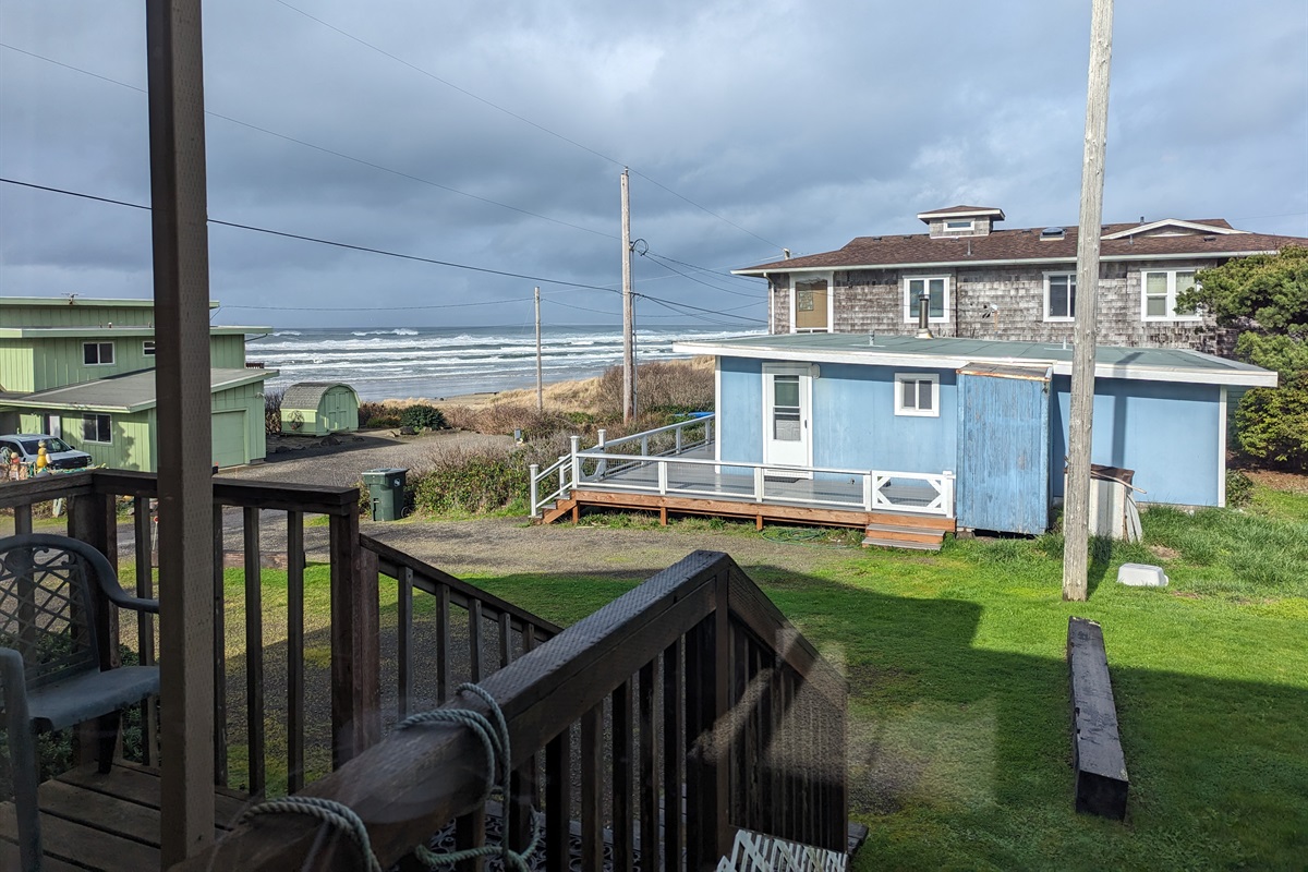 standing right in front of the window