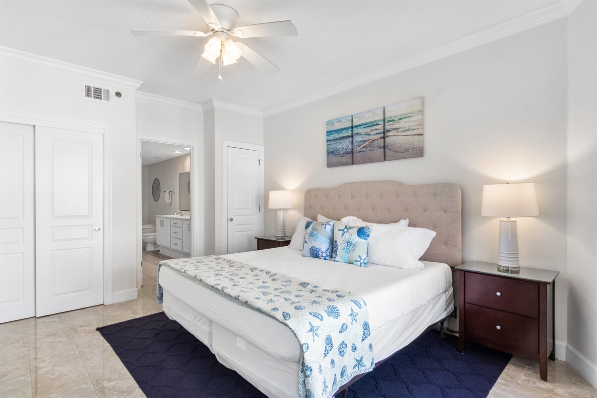 Master Bedroom with king size bed.