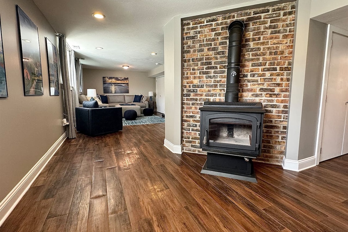 The Garden Level has an open concept with the Living Room connecting to the Dining Area and the Kitchen. 