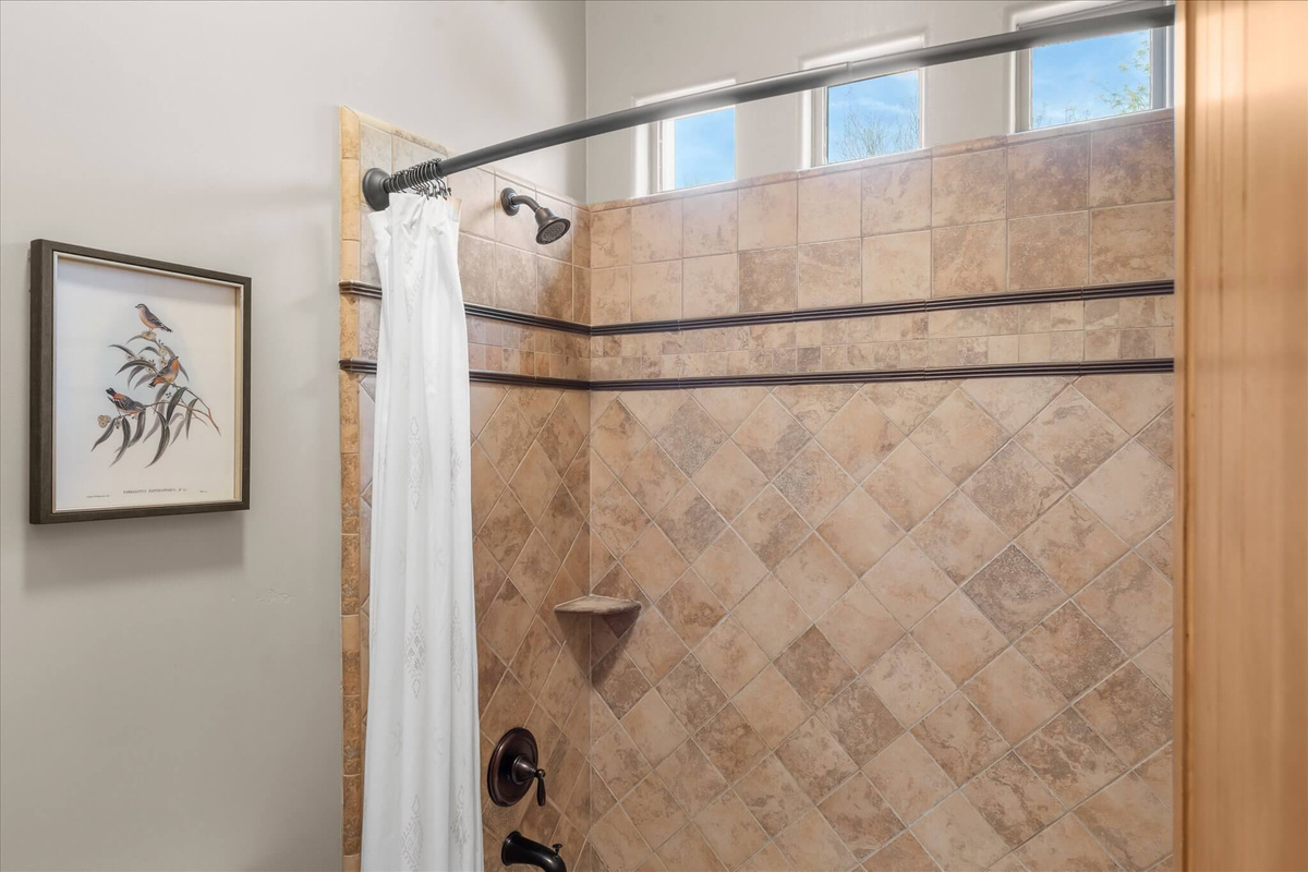 Guest Bathroom w Custom Tile Tub Shower Combo