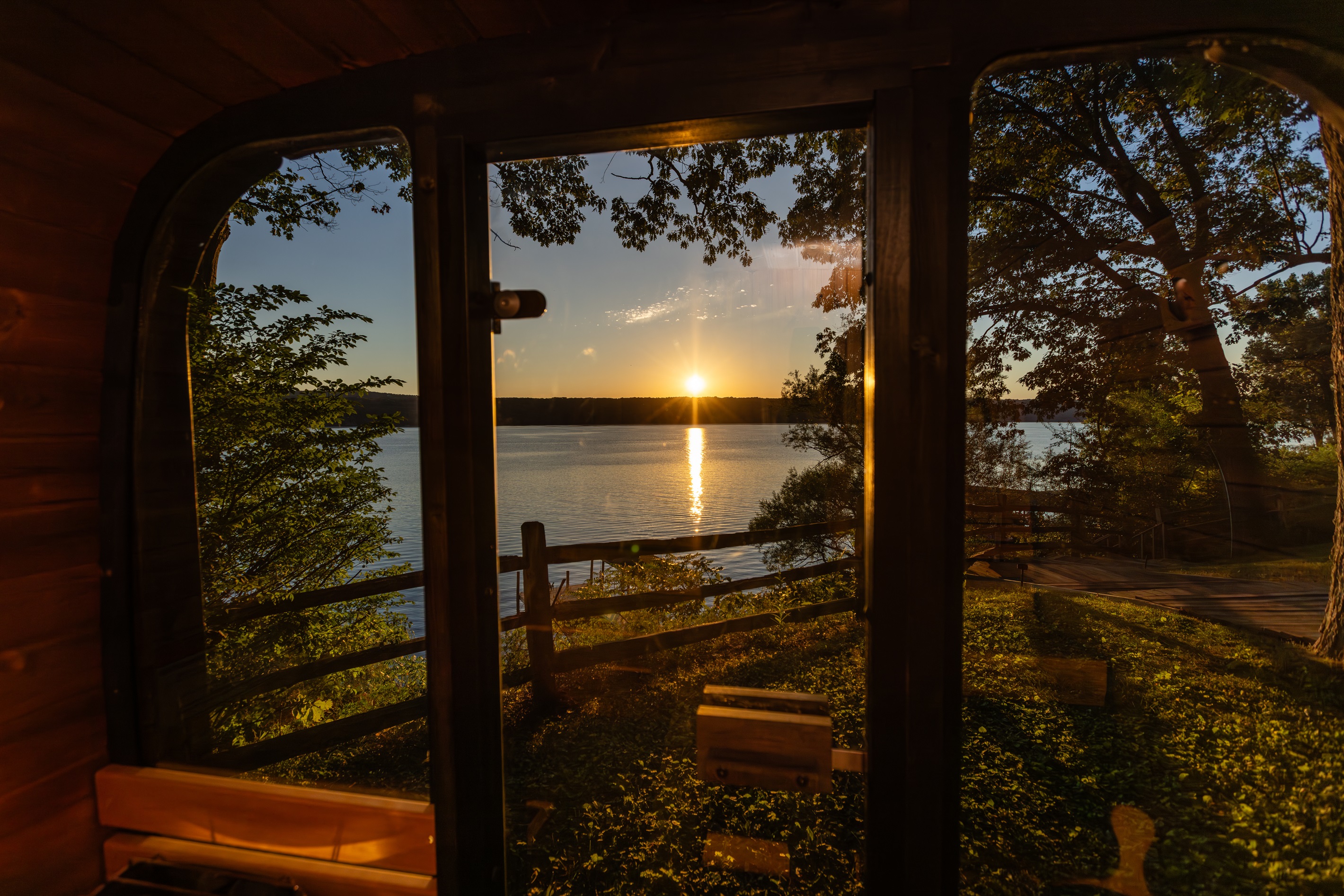View from sauna interior