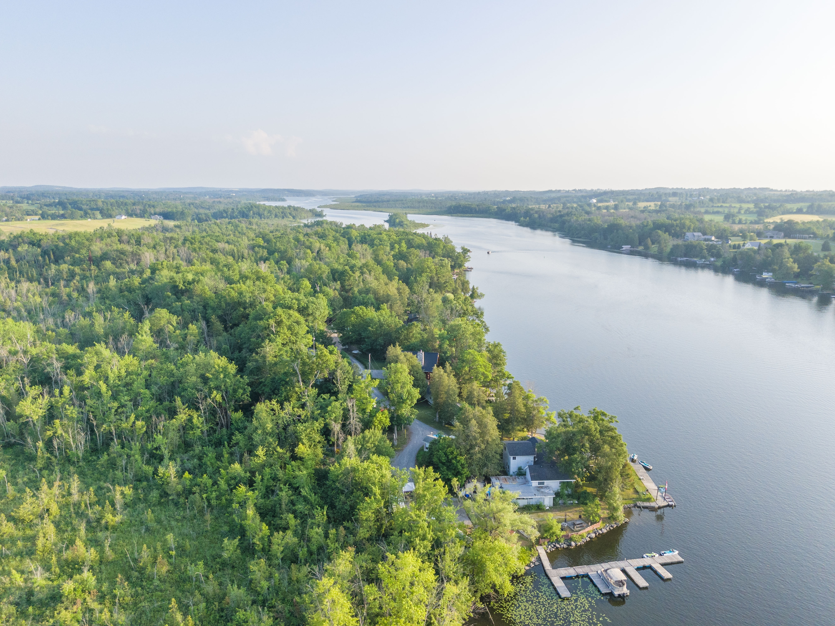 Scenic aerial view of the surrounding Trent Hills waterfront