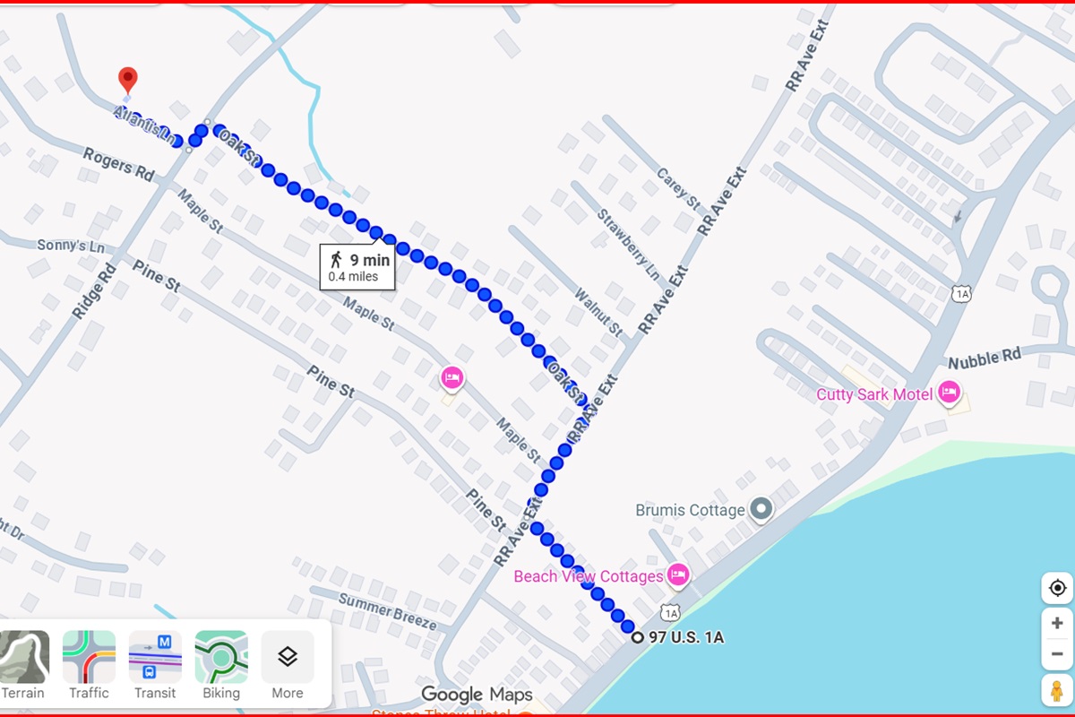 9 minute walk to the beach!