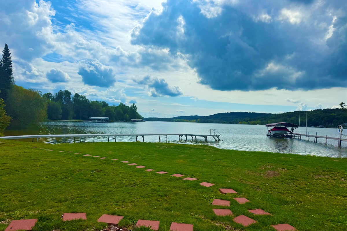 Your view from the lakeside firepit