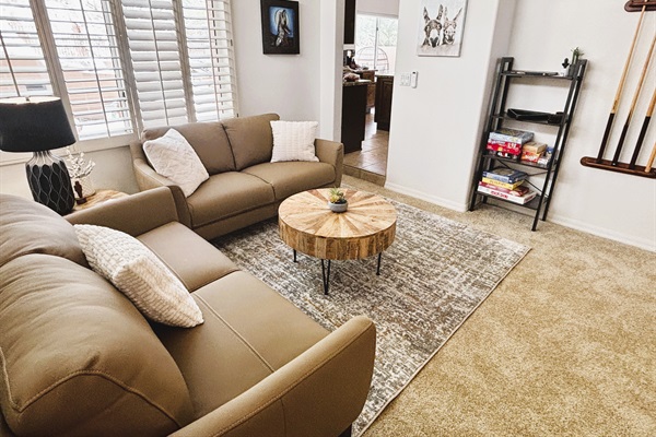 Lounging area in game room