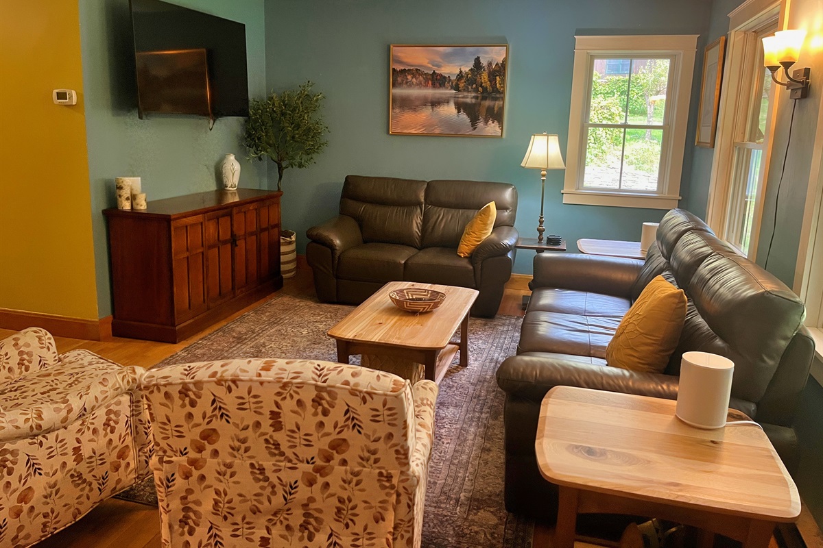 Comfy couches in the TV area