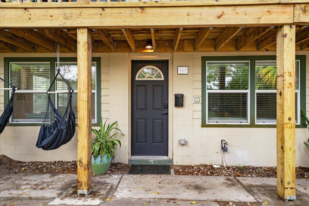 Your inviting stay starts outside with two twin hammock seats to soak up the vibe of the quiet neighborhood