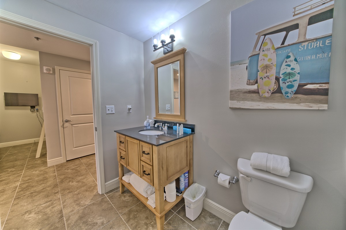 Bathroom 3 w/ view of bunk room