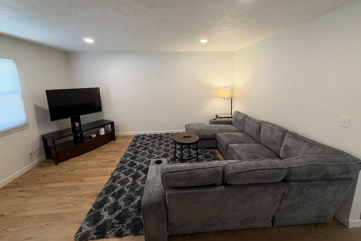 Living room with 50" tv