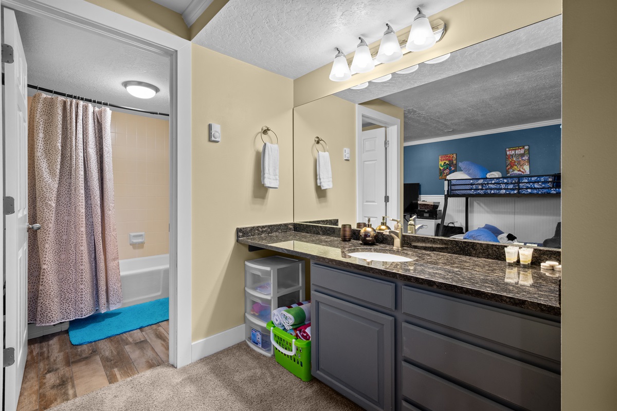 Bathroom 2 downstairs near the family Room and bedroom