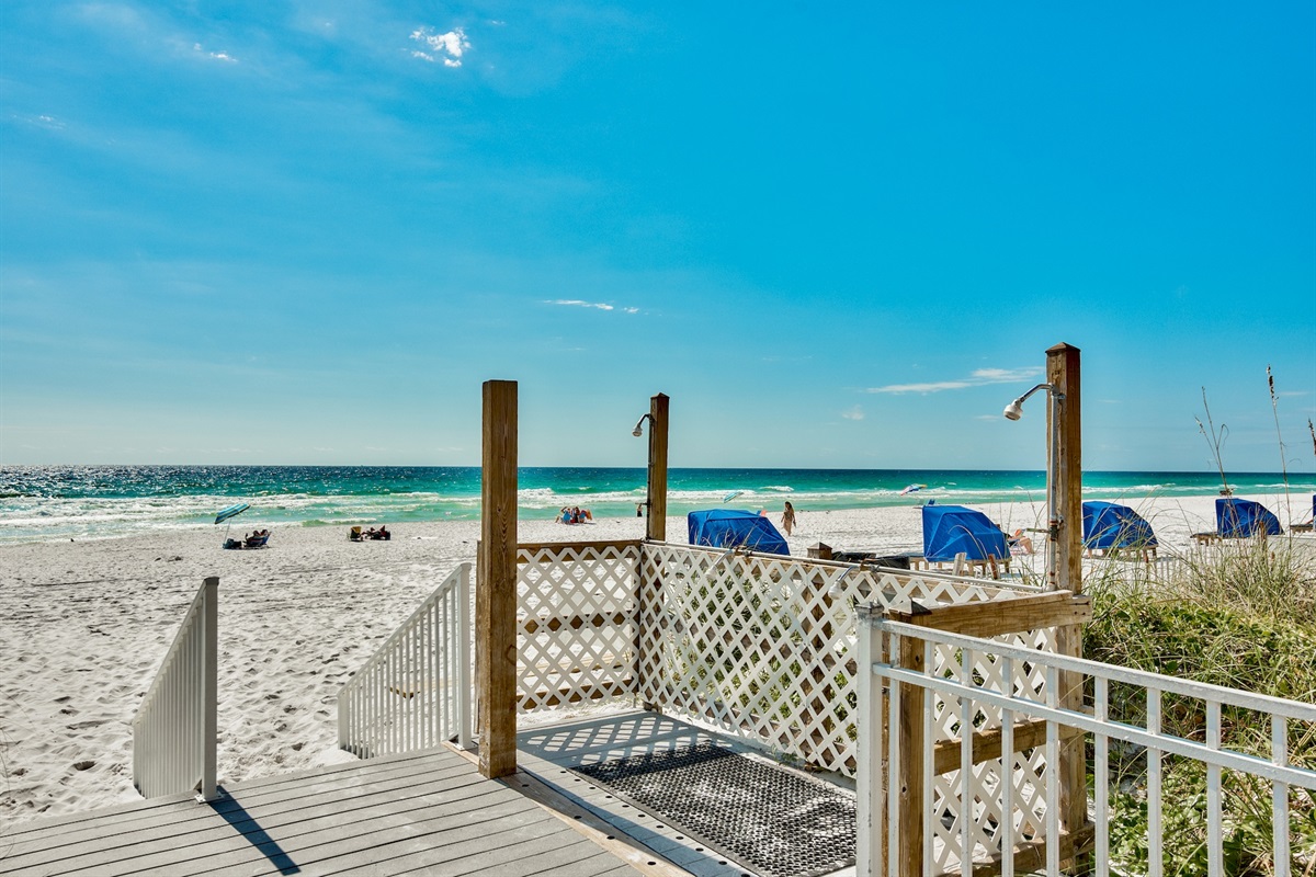 Showers on the beach