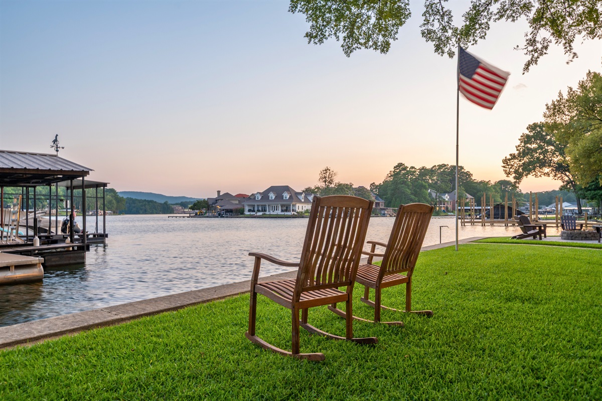 Rock away your worries while taking in the golden hour lake views &mdash; peace and quiet included.