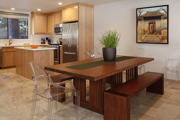 Open dining room and kitchen