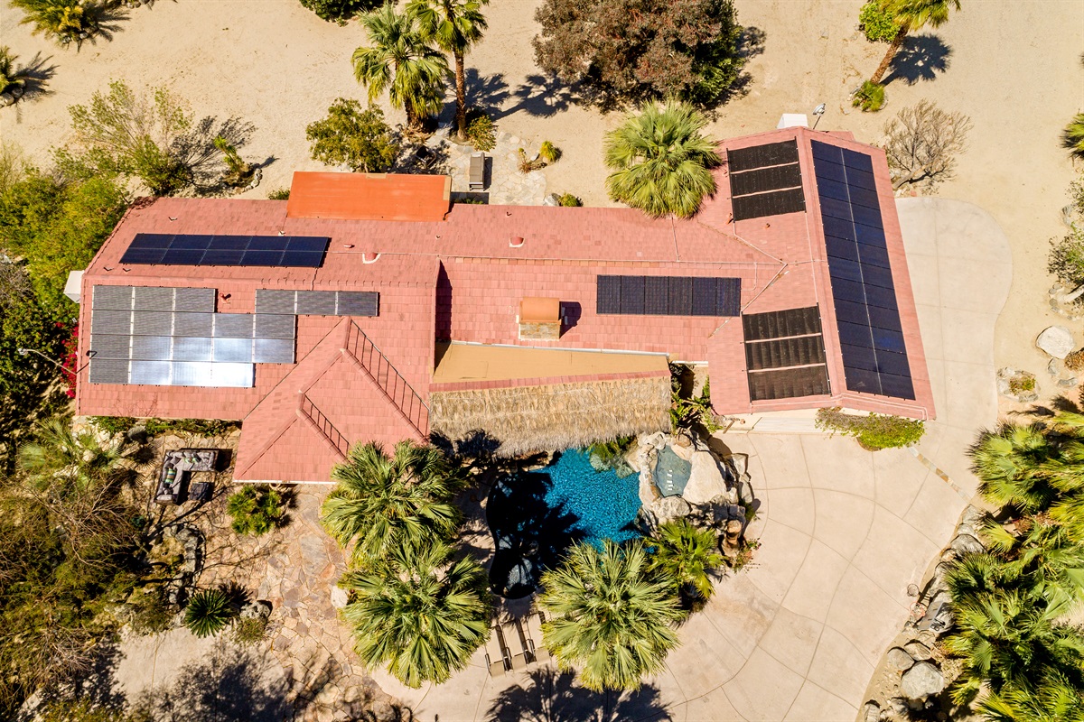 Overhead view of the house